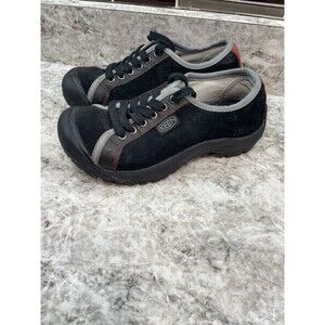Keen Portola Women’s Size 6.5 EU 37 Suede Leather Black Red Lace Up Sneakers
